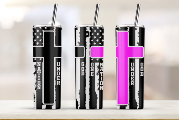 American Flag Pink 20oz Skinny Tumbler