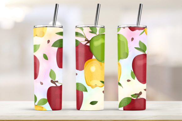 Apple Slime Glass Skinny Tumbler Graphics and Print Templates