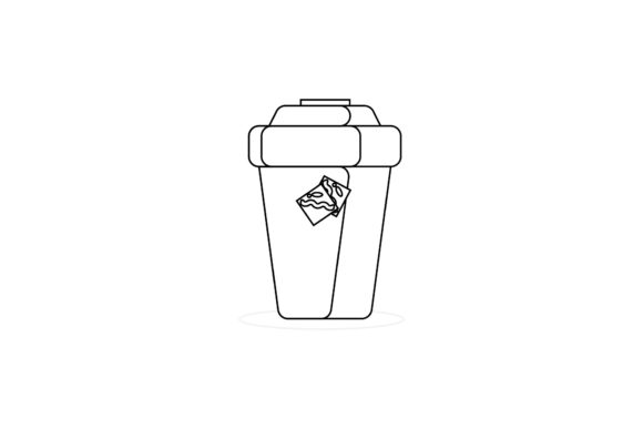 Coffee Cup Brown Outline Graphics and Icons