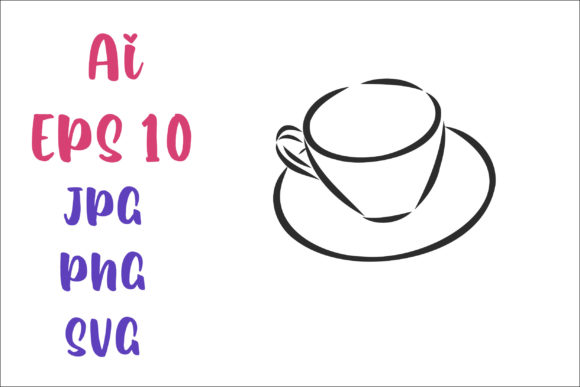 Cup Vector Sketch: Graphics & Illustrations for Real Crafting