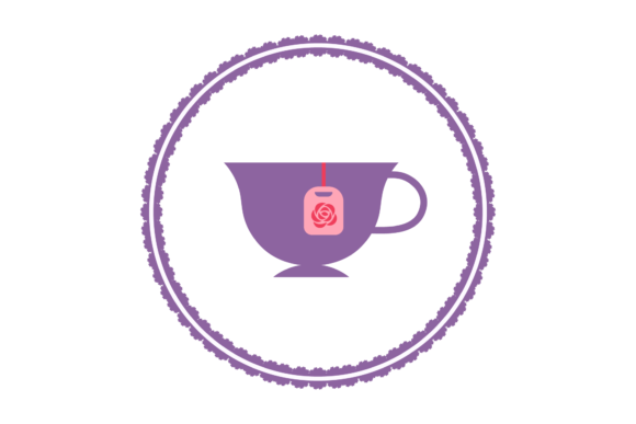 Flower Tea Cup Embroidery Design