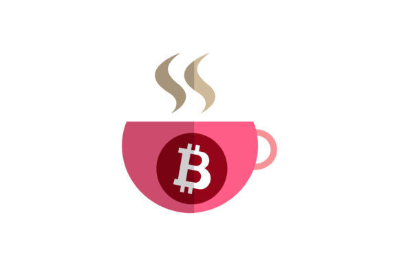 Hot Coffee Cup Crypto Coin Icon Graphics and Icons