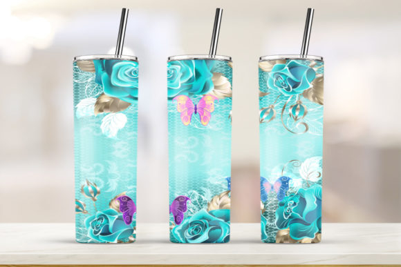 Lavender Floral Tumbler 20oz Skinny Graphics