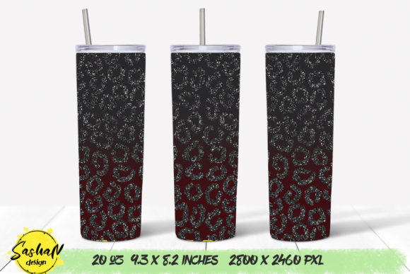 Marron Leopard Tumbler Sublimation Png: Graphics for Print Templates