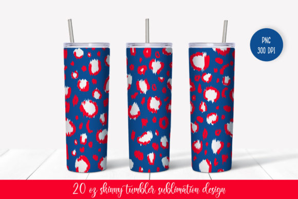 Patriotic Leopard Skinny Tumbler Wrap