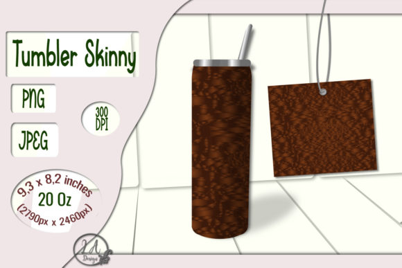 Skinny Tumbler. 20 OZ. Brown Gradient Graphics