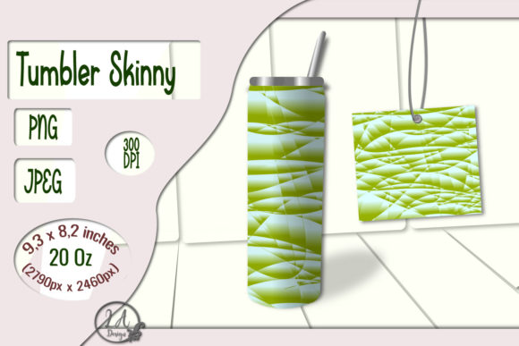 Skinny Tumbler Yellow-Green 01 - 20 OZ Graphics and Print Templates