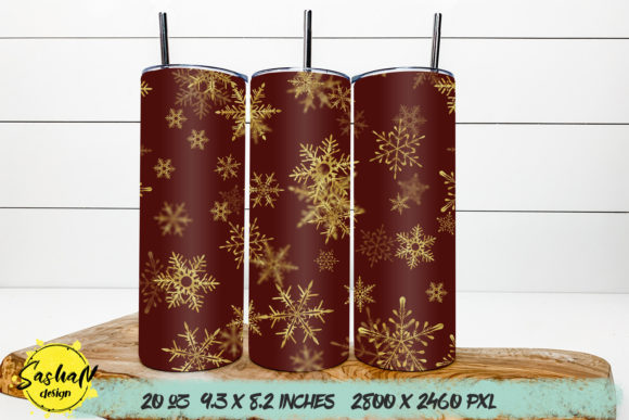 Snowflakes Tumbler: Graphics & Print Templates