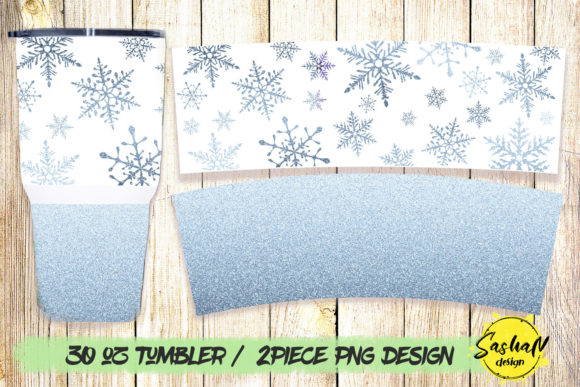 Winter Snowflakes 30 Oz Tumbler Wrap: Graphics for Print Templates